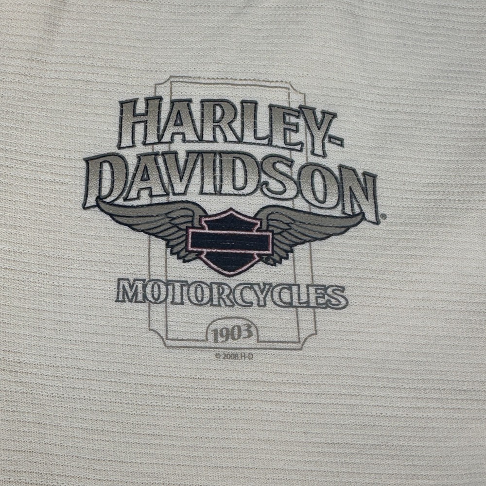 Harley Davidson Men's Polo Shirt Pale Yellow Ribbed Size‎ L 100% Pima Cotton